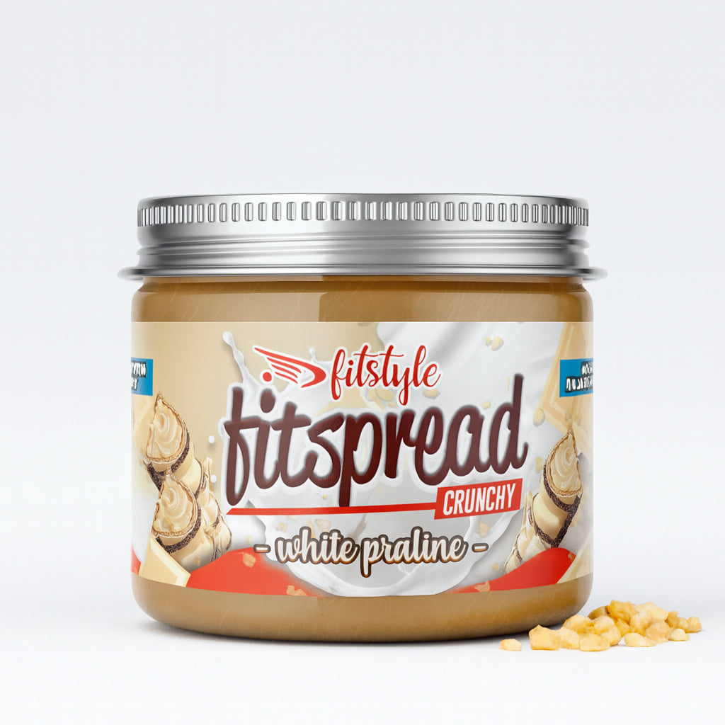 FITspread White Praline Crunchy, crema de avellana keto de 200 g de Fitstyle