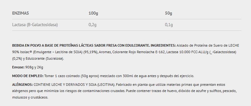 PROTEINA ISOLAT 2.0 908 gr. SABOR FRESA, Scientiffic Nutrition