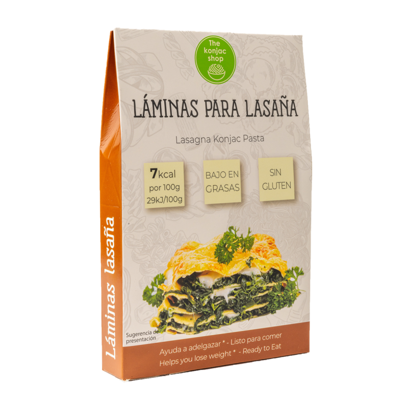 Laminas para lasaña Konjac Shrirataki. 200 gr. The Konjac Shop