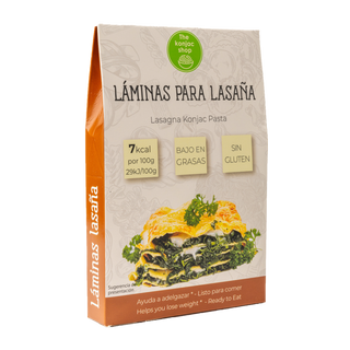 Láminas de lasaña de konjac de The Konjac Shop, 200 g, lasaña keto sin gluten