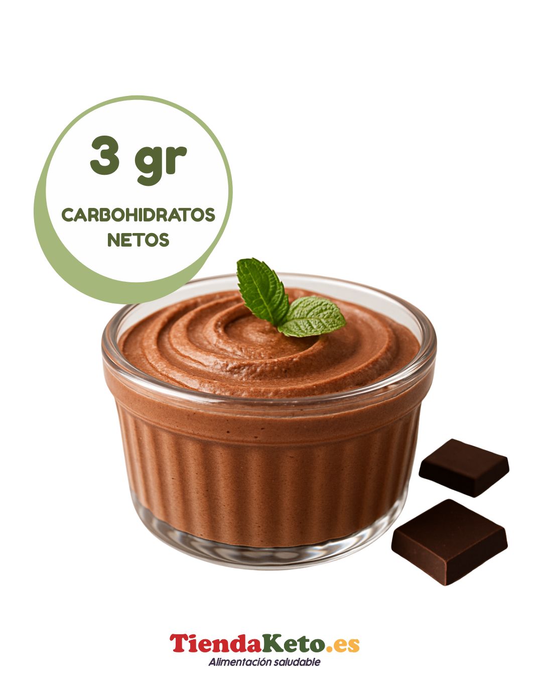 Mousse de chocolate keto y proteica. 5 ud. 145 gr. Diet Pro