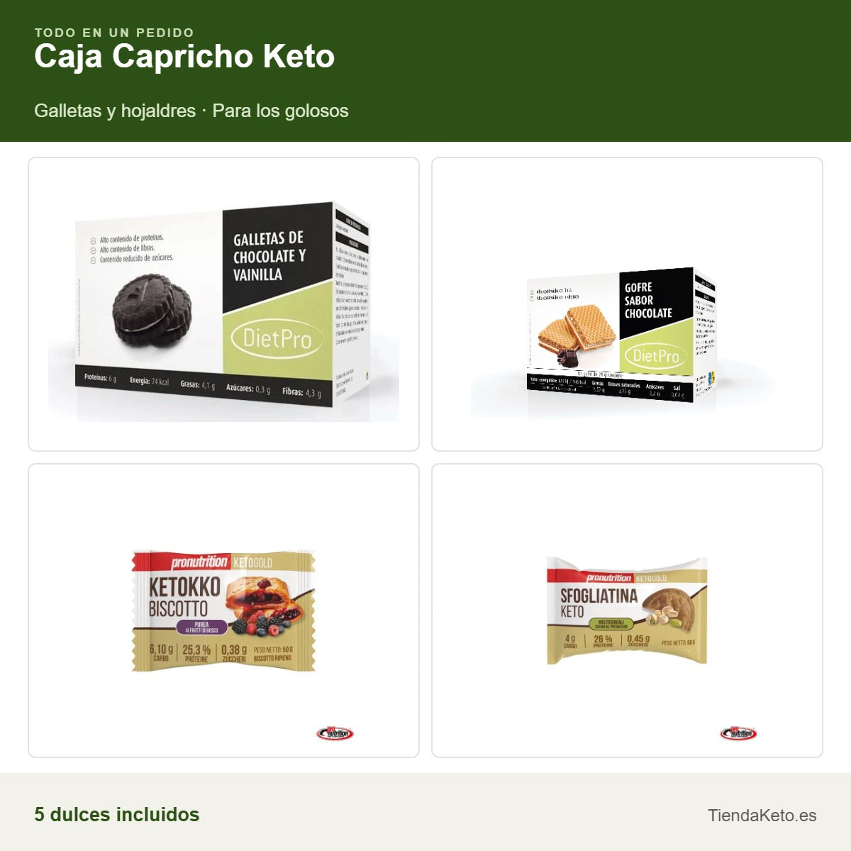 Caja Capricho Keto: los dulces que incluye el pack