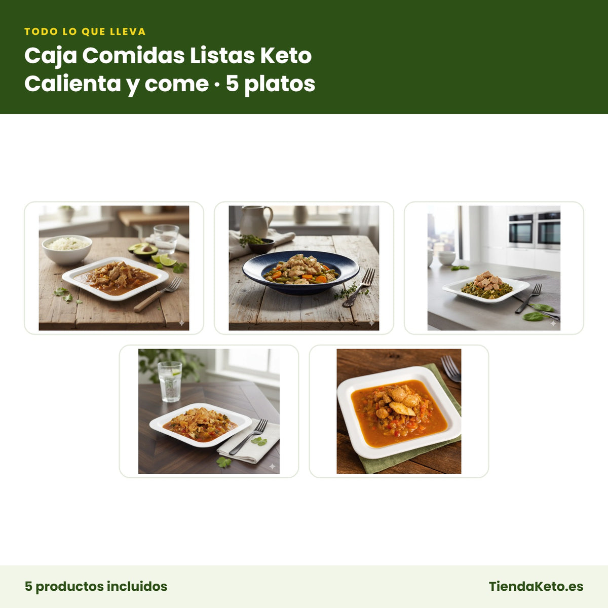 Caja Comidas Listas Keto: los 5 platos que incluye el pack