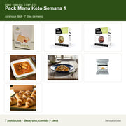Pack Menú Keto Semana 1: todos los productos que incluye el pack