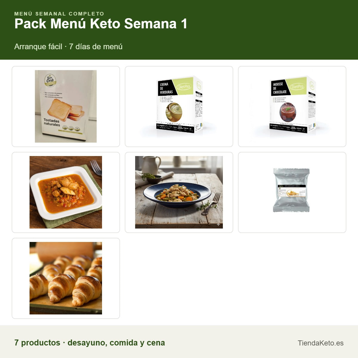 Pack Menú Keto Semana 1: todos los productos que incluye el pack