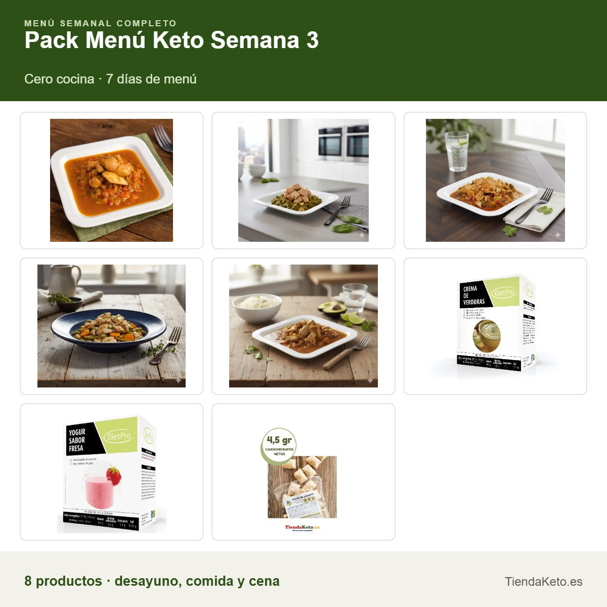 Pack Menú Keto Semana 3: todos los productos que incluye el pack