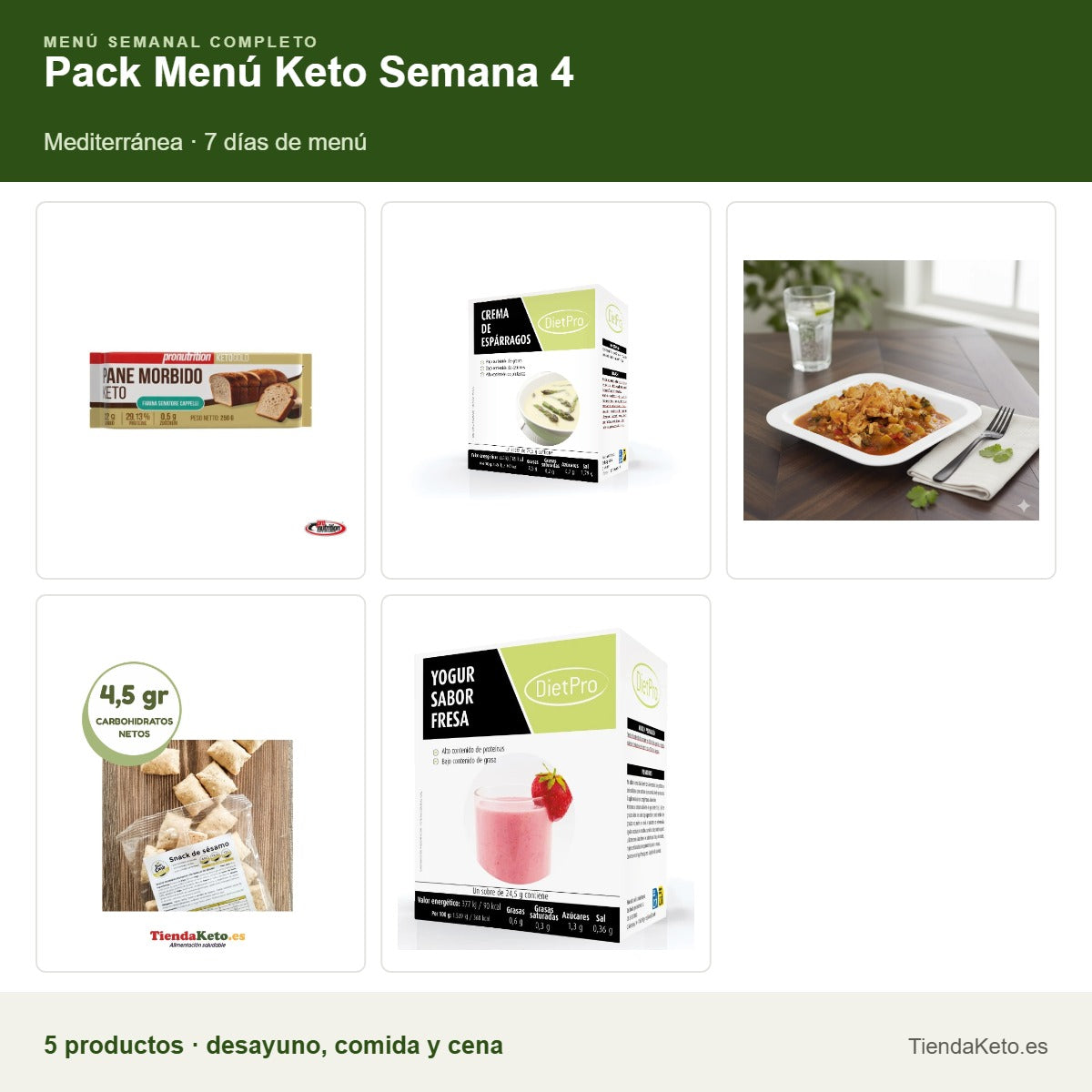 Pack Menú Keto Semana 4: todos los productos que incluye el pack