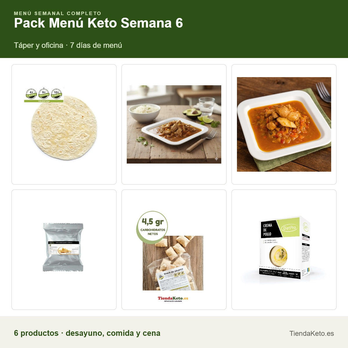 Pack Menú Keto Semana 6: todos los productos que incluye el pack