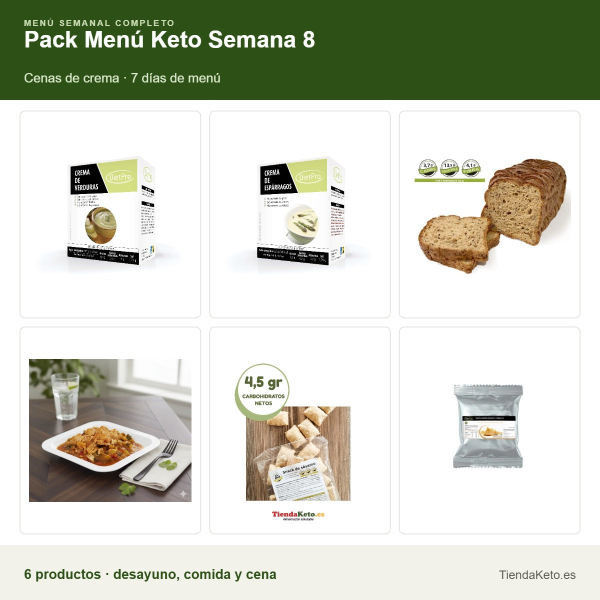 Pack Menú Keto Semana 8: todos los productos que incluye el pack