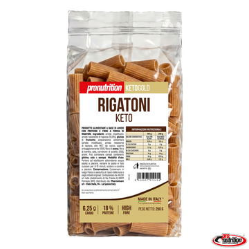 Rigatoni keto Pronutrition 250 g, envase nuevo