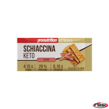 Tostada keto crujiente, sabor bacon. 50 gr. Pronutrition