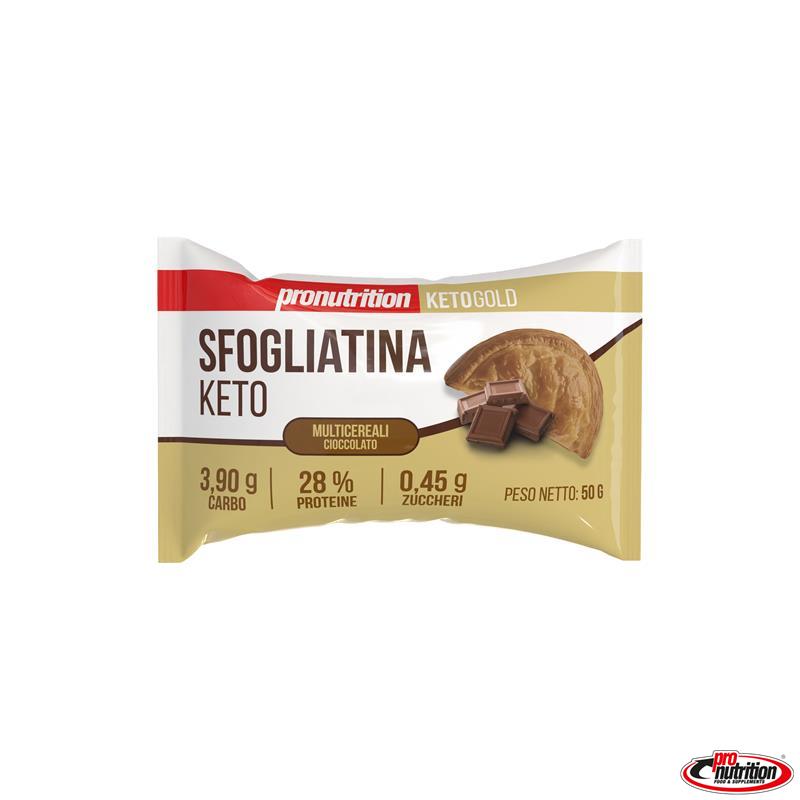 Hojaldre relleno de chocolate keto. 50 gr. Pronutrittion.