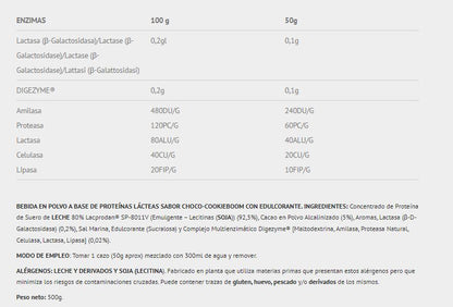 PROTEINA ISOLAT.  500G.   SABOR: COOKIEBOOM DE CHOCOLATE BLANCO. TASTY!