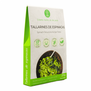 Tallarines de konjac con espinacas de The Konjac Shop, 270 g, pasta keto sin gluten