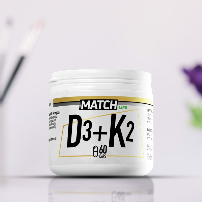 Vitamina D3 + K2 MATCH, detalle del envase