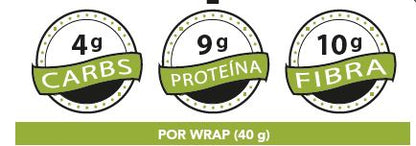 Wraps keto, altos en proteína. 4gr carbos/u
