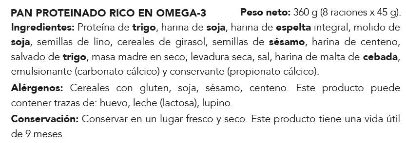 Pan de molde de proteínas,  artesano y keto . Con semillas de sésamo. 360 gr. Low Carb Goodies